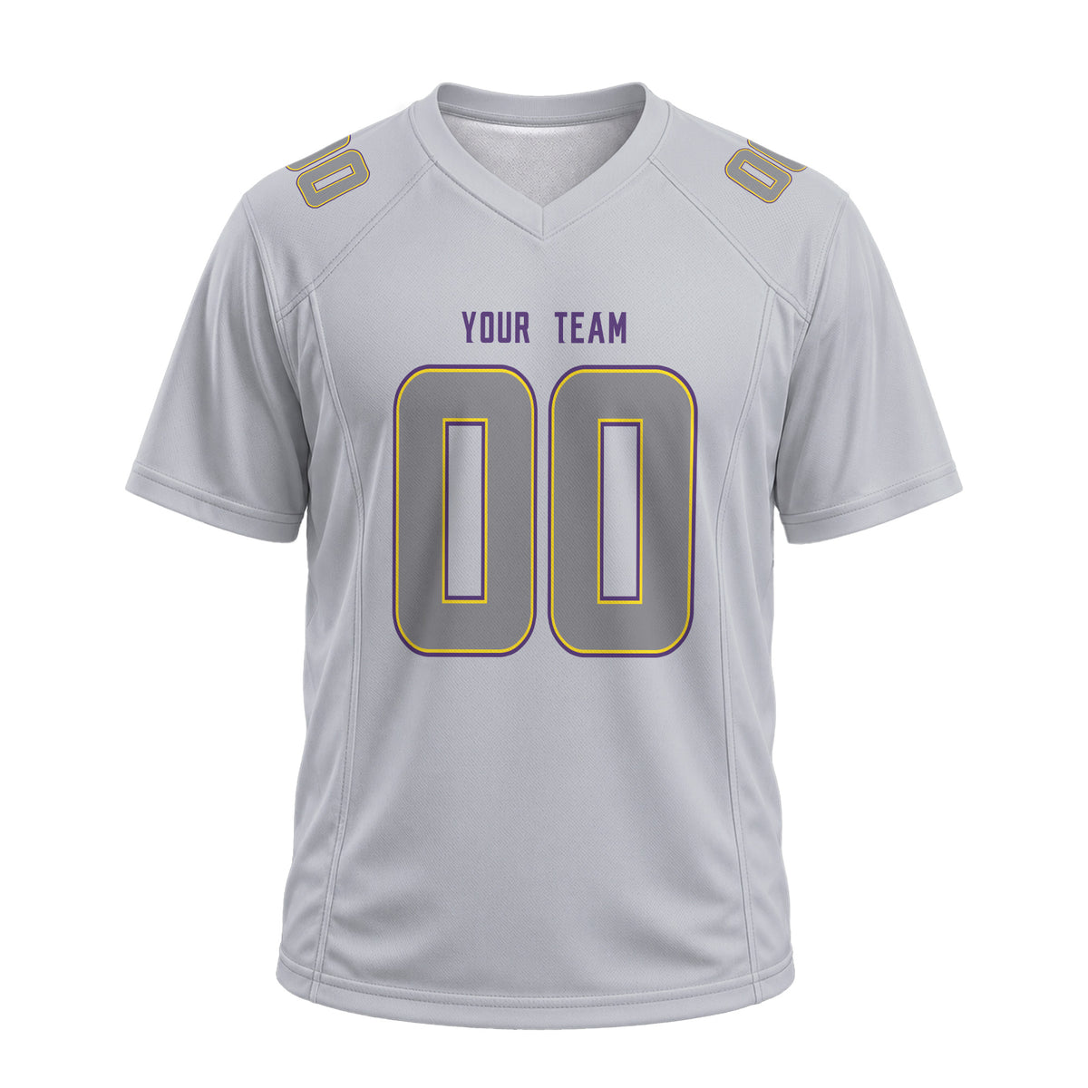 Personalized Minnesota Vikings Football Jersey – Gray Atmosphere Game Day Style, Custom Name & Number-4