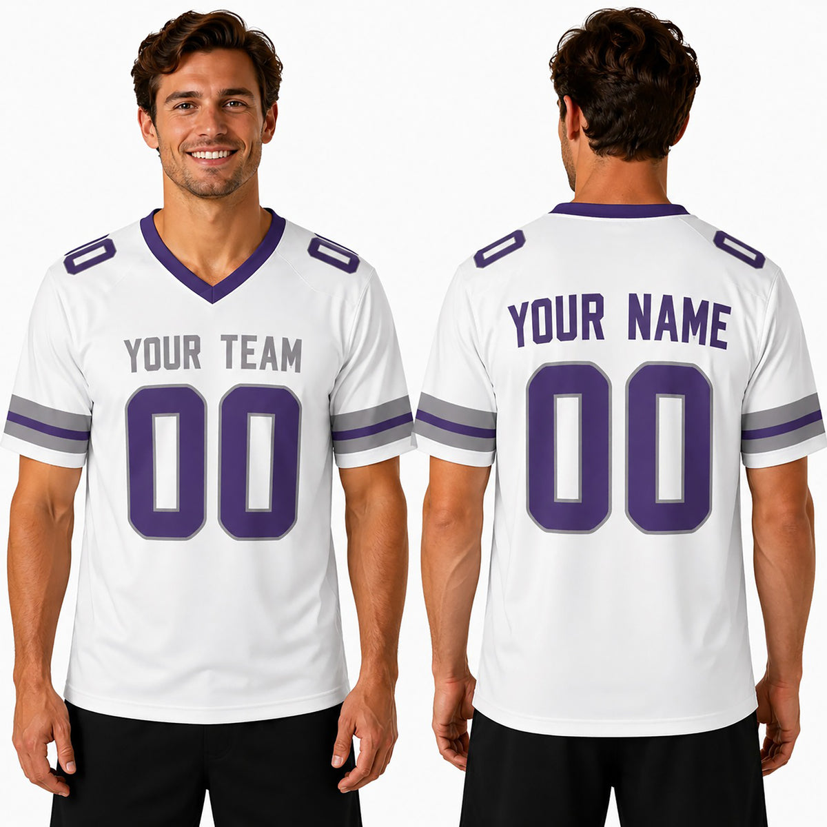 Personalized Minnesota Vikings Football Jersey - White Alternate Style, Custom Name & Number-1
