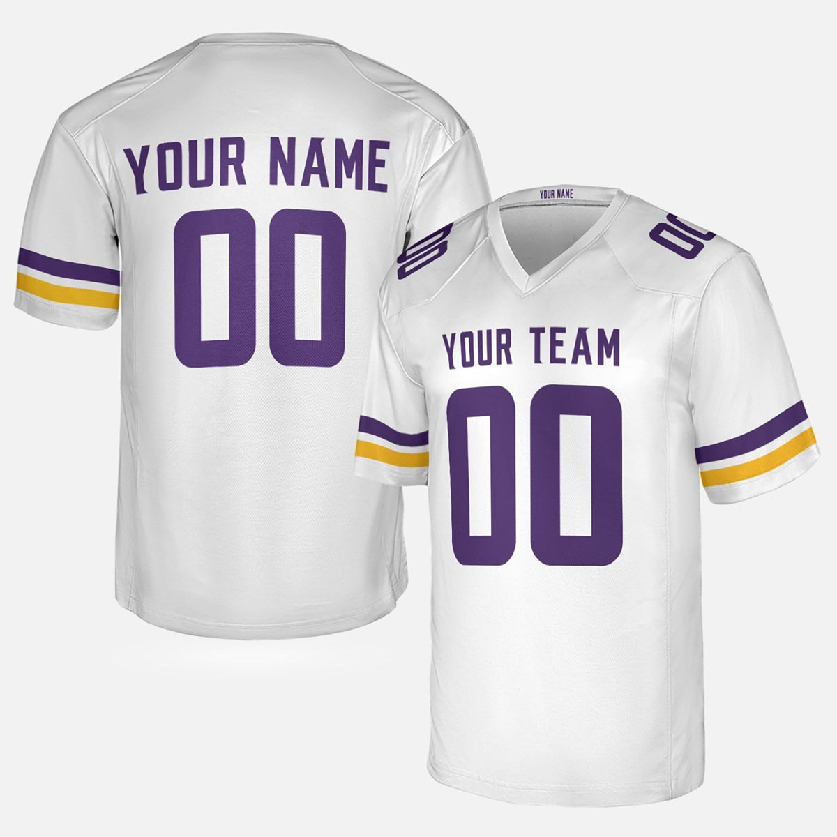 Personalized Minnesota Vikings Football Jersey - White Fan Style, Custom Name & Number-3