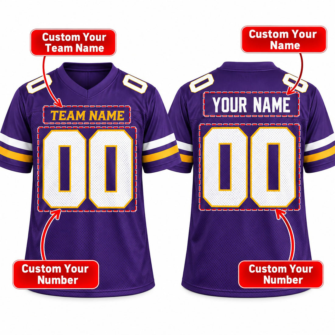 Personalized Minnesota Vikings Football Jersey – Purple Vapor F.U.S.E. Limited Style, Custom Name Patch, Team Name, Number & Logo-1