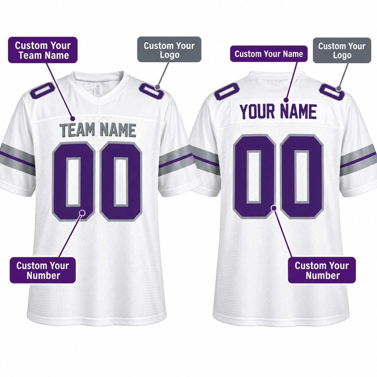 Personalized Minnesota Vikings Football Jersey – White Alternate Vapor F.U.S.E. Limited Style, Custom Name Patch, Team Name, Number & Logo-2