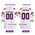 Personalized Minnesota Vikings Football Jersey – White Legacy Style, Custom Name Patch, Team Name, Number & Logo-2