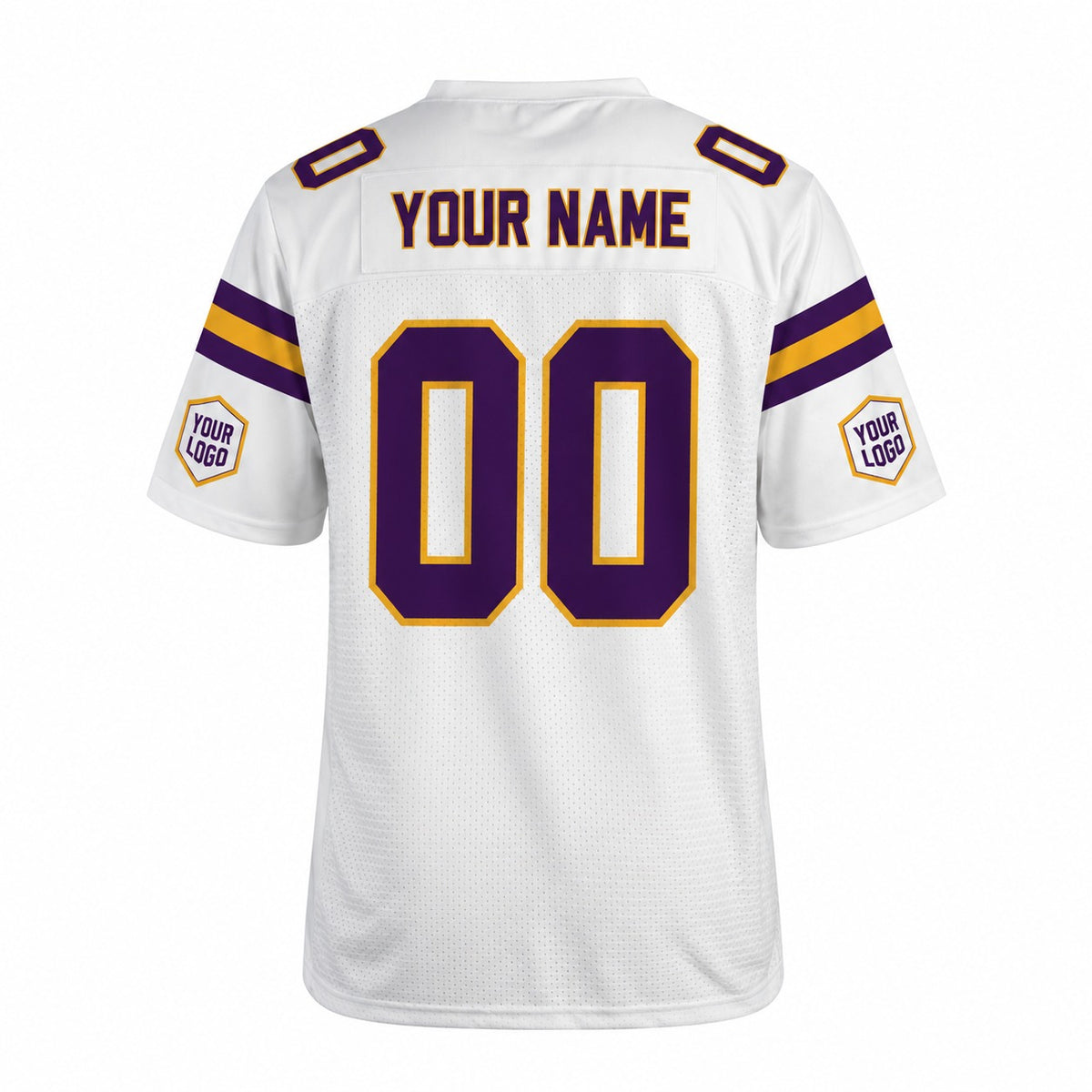 Personalized Minnesota Vikings Football Jersey – White Legacy Style, Custom Name Patch, Team Name, Number & Logo-4
