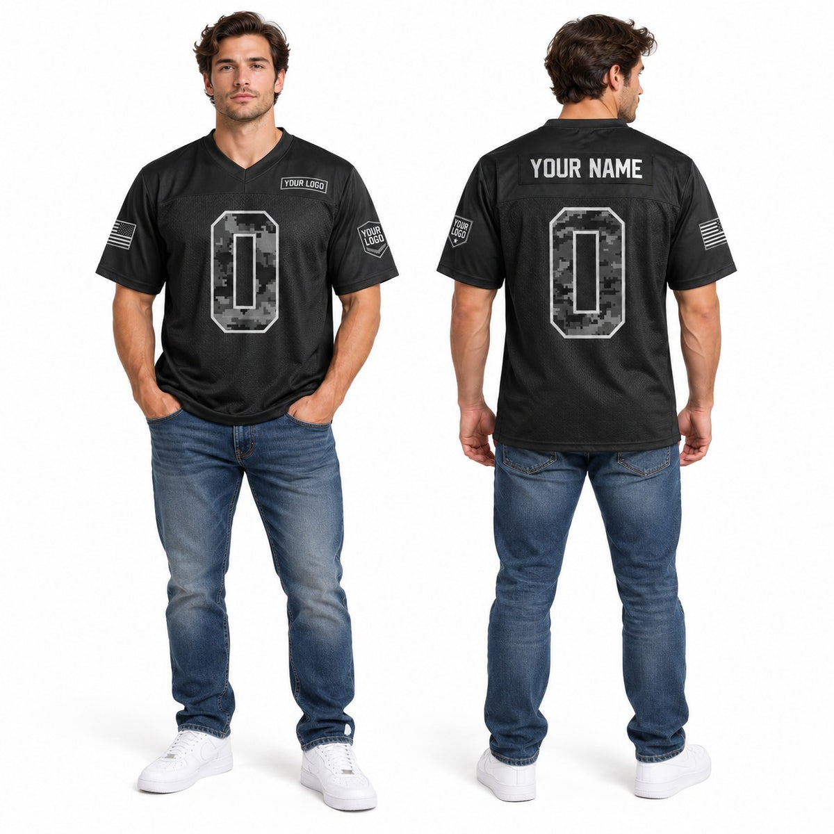 Personalized New England Patriots 2026 Salute to Service Football Jersey – Black, Custom Name Patch, Team Name, Number & Logo-1