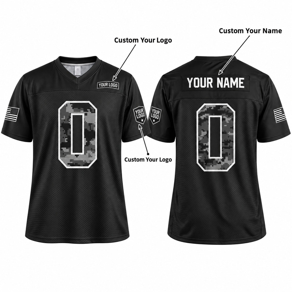 Personalized New England Patriots 2026 Salute to Service Football Jersey – Black, Custom Name Patch, Team Name, Number & Logo-2