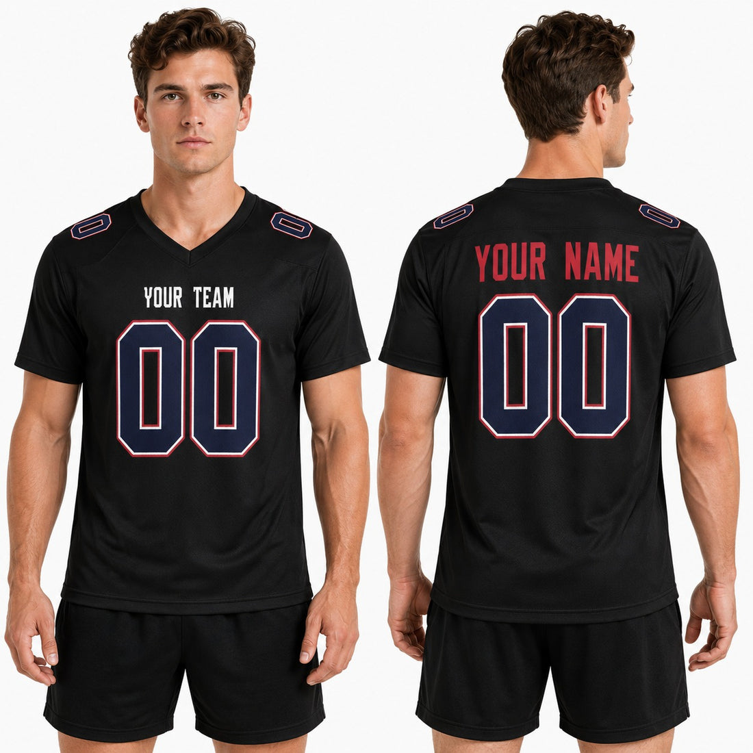 Personalized New England Patriots Football Jersey - Black Game Collection Style, Custom Name & Number-1