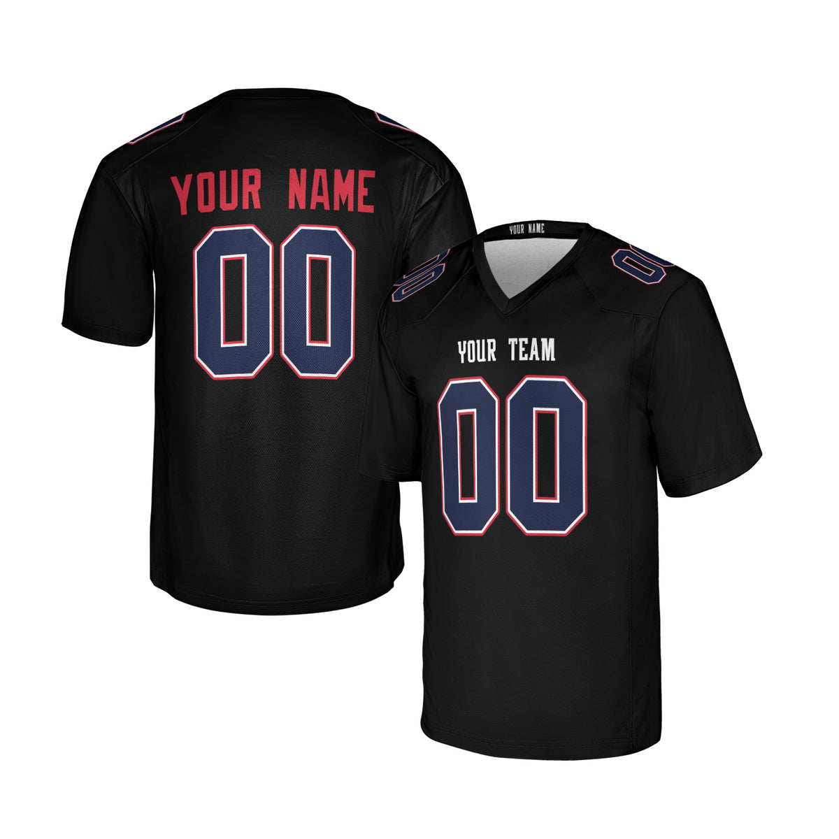 Personalized New England Patriots Football Jersey - Black Game Collection Style, Custom Name & Number-3