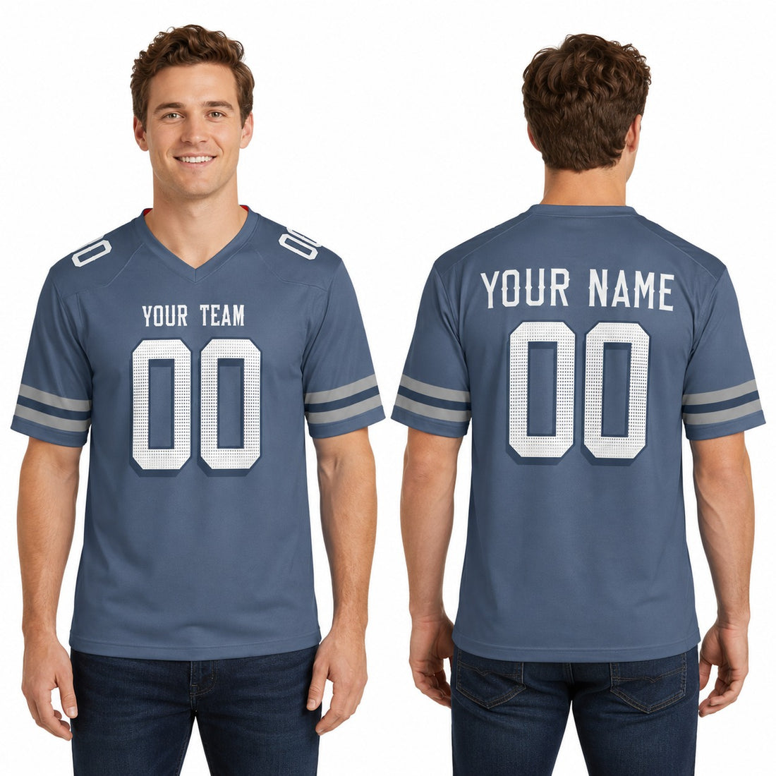 Personalized New England Patriots Football Jersey - Blue 2025 Rivalries Collection, Custom Name & Number-1