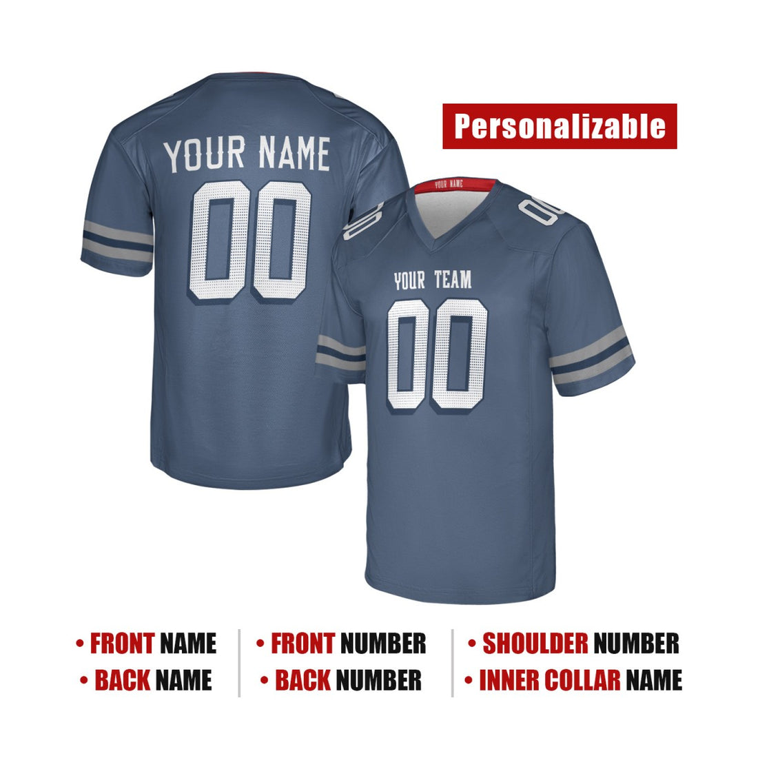 Personalized New England Patriots Football Jersey - Blue 2025 Rivalries Collection, Custom Name & Number-1
