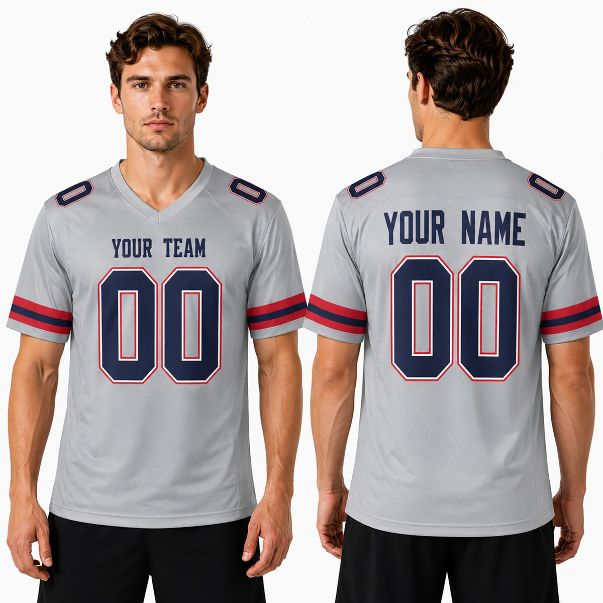 Personalized New England Patriots Football Jersey - Gray Inverted Legend Player Style, Custom Name & Number-1