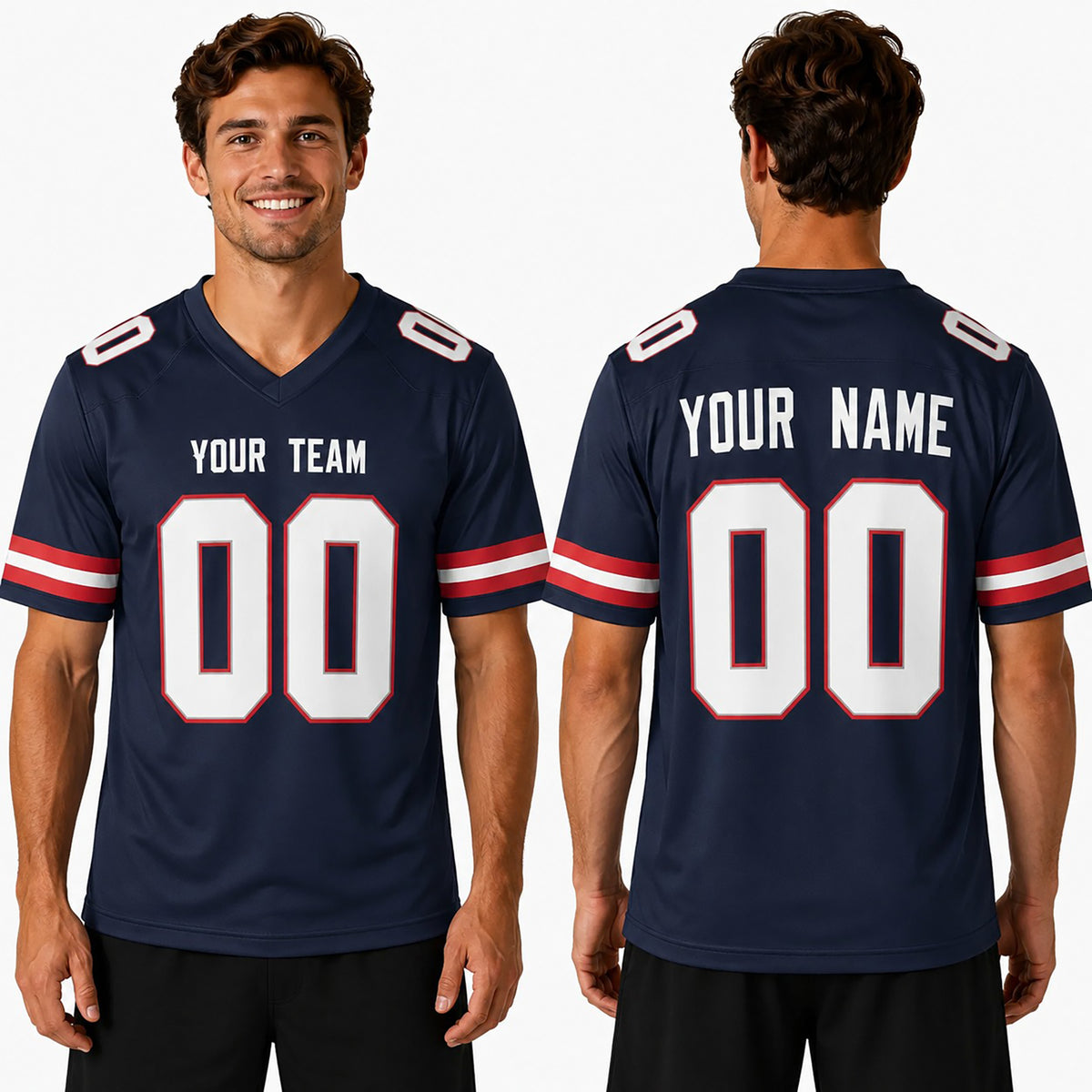 Personalized New England Patriots Football Jersey - Navy Alternate Style, Custom Name & Number-1