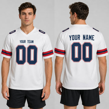 Personalized New England Patriots Football Jersey - White Alternate Style, Custom Name & Number-1
