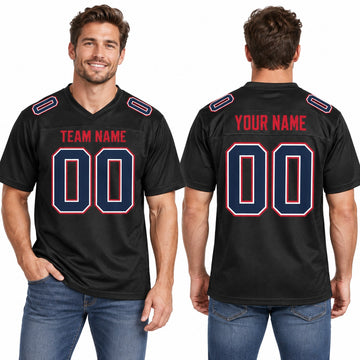 Personalized New England Patriots Football Jersey – Carbon Black Fashion Style, Custom Name Patch, Team Name, Number & Logo-1