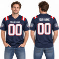 Personalized New England Patriots Football Jersey – Navy Game Style, Custom Name Patch, Team Name, Number & Logo-1