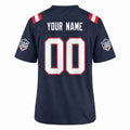 Personalized New England Patriots Football Jersey – Navy Game Style, Custom Name Patch, Team Name, Number & Logo-4