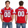 Personalized New England Patriots Football Jersey – Red Retired Player Alternate Style, Custom Name Patch, Team Name, Number & Logo-1