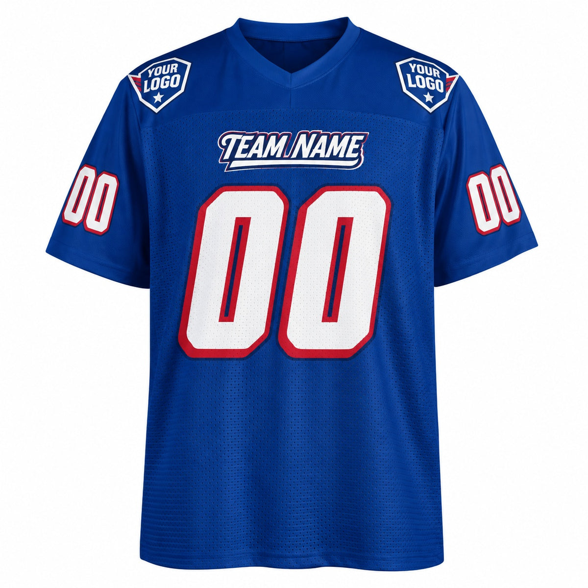 Personalized New England Patriots Football Jersey – Royal Legacy Style, Custom Name Patch, Team Name, Number & Logo-3