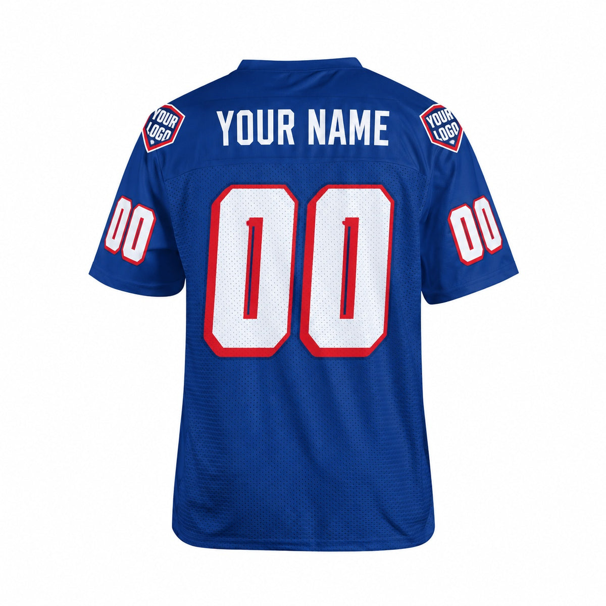 Personalized New England Patriots Football Jersey – Royal Legacy Style, Custom Name Patch, Team Name, Number & Logo-4