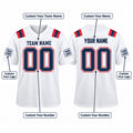 Personalized New England Patriots Football Jersey – White Game Style, Custom Name Patch, Team Name, Number & Logo-2