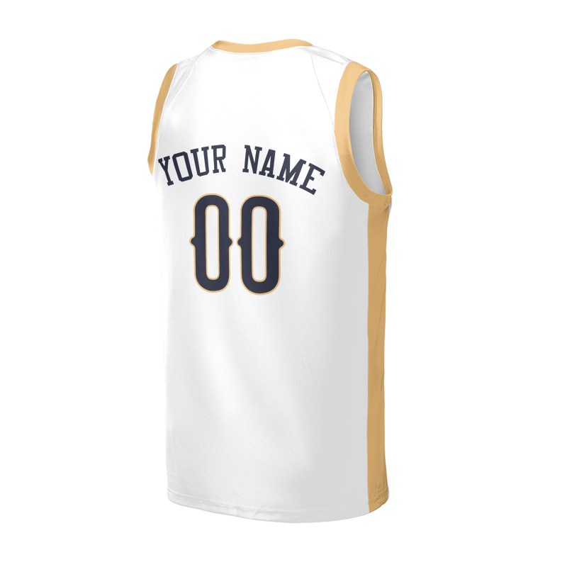 Personalized New Orleans Pelicans Basketball Jersey - White Swingman Association Style, Custom Name & Number-4