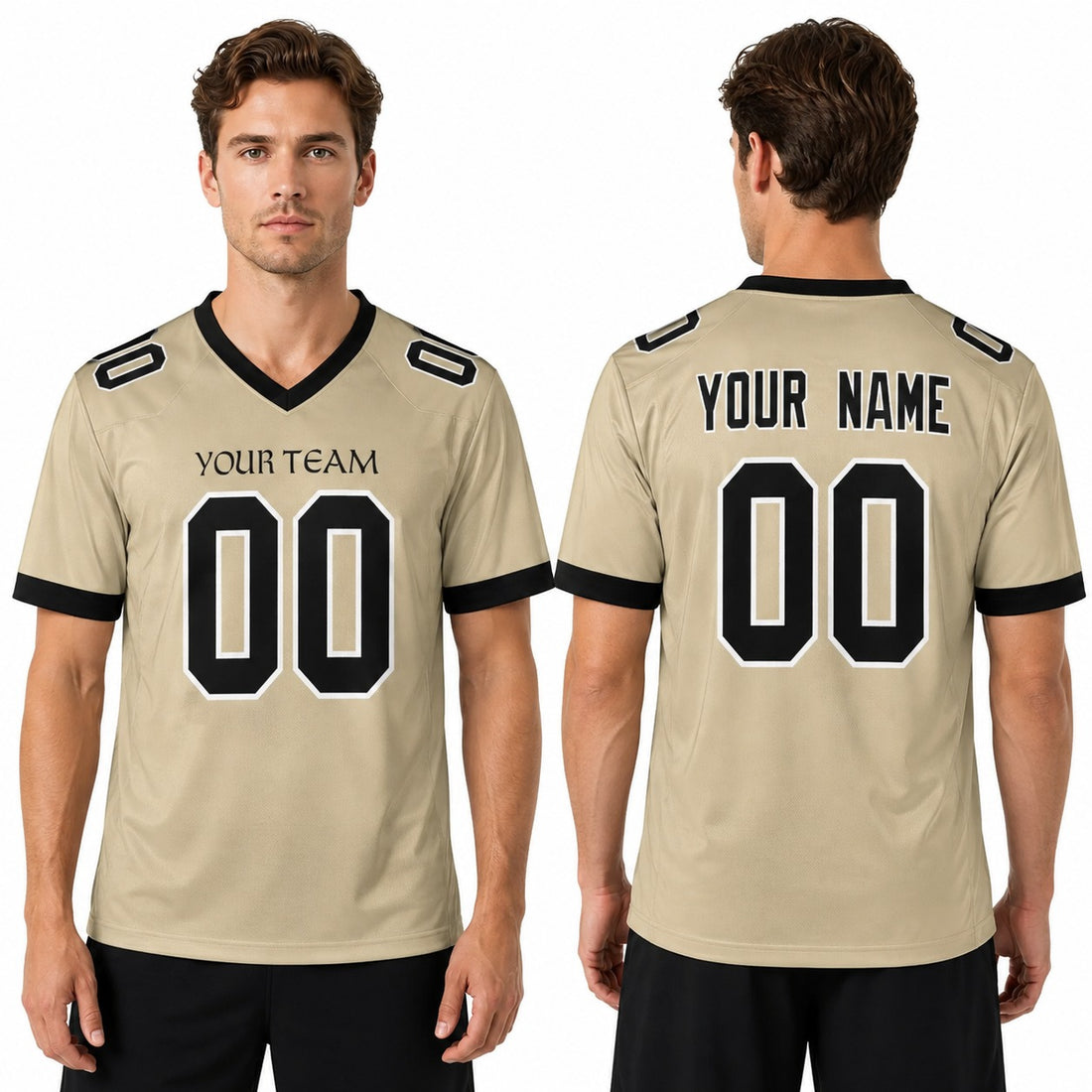 Personalized New Orleans Saints Football Jersey - Light Gold Alternate Style, Custom Name & Number-1