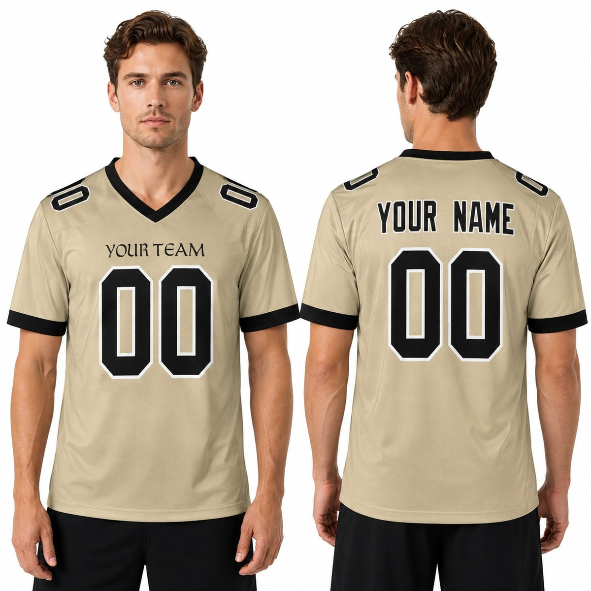 Personalized New Orleans Saints Football Jersey - Light Gold Alternate Style, Custom Name & Number-1