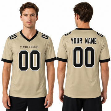 Personalized New Orleans Saints Football Jersey - Light Gold Alternate Style, Custom Name & Number-1