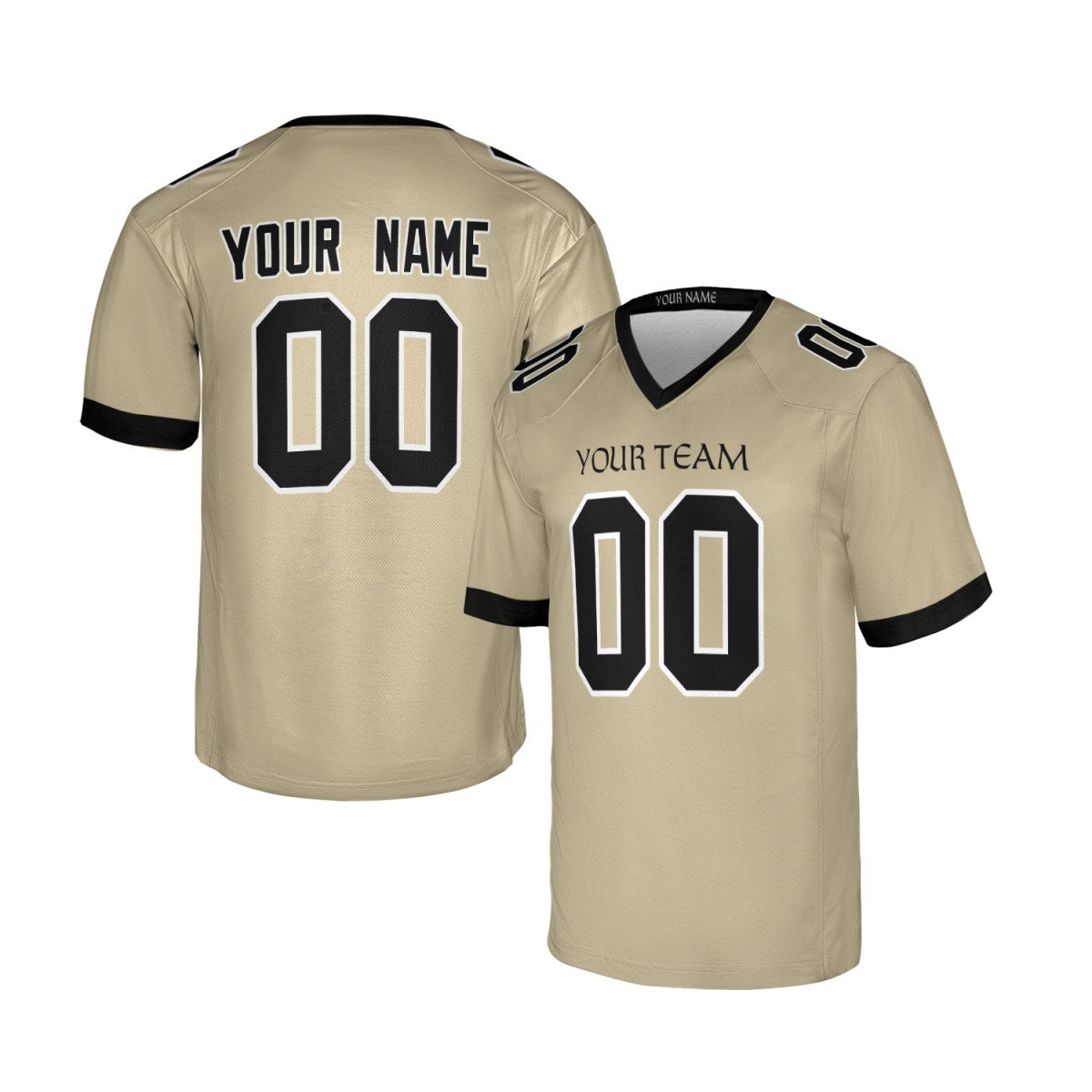 Personalized New Orleans Saints Football Jersey - Light Gold Alternate Style, Custom Name & Number-3