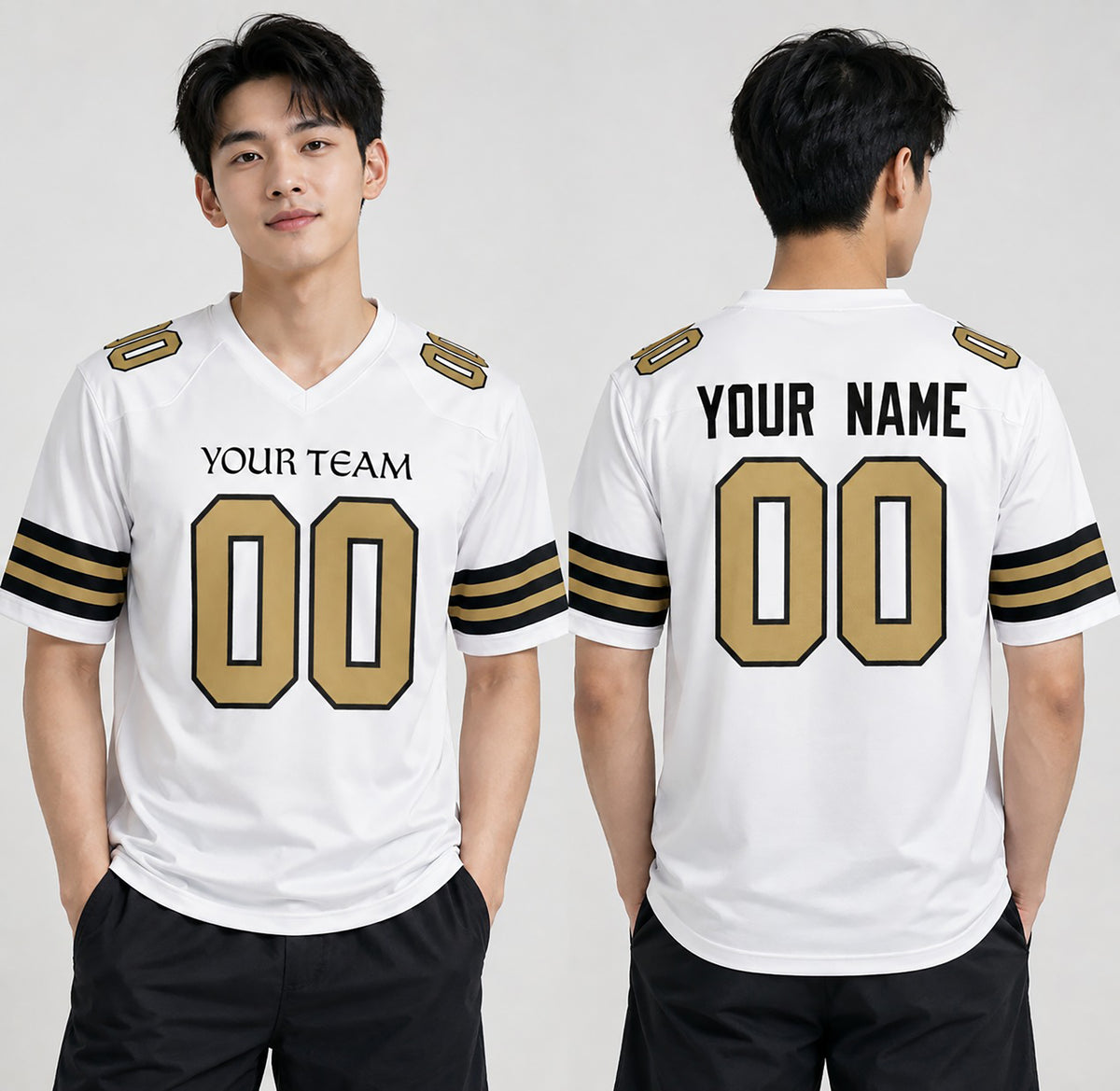 Personalized New Orleans Saints Football Jersey - White Alternate Style, Custom Name & Number-1