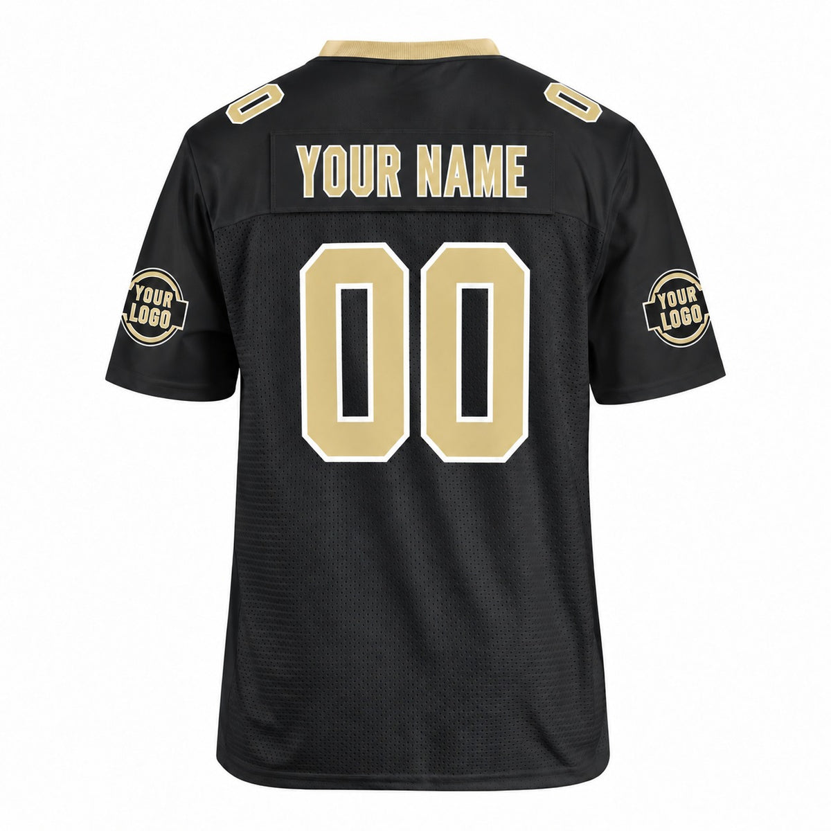 Personalized New Orleans Saints Football Jersey – Black Game Style, Custom Name Patch, Team Name, Number & Logo-3
