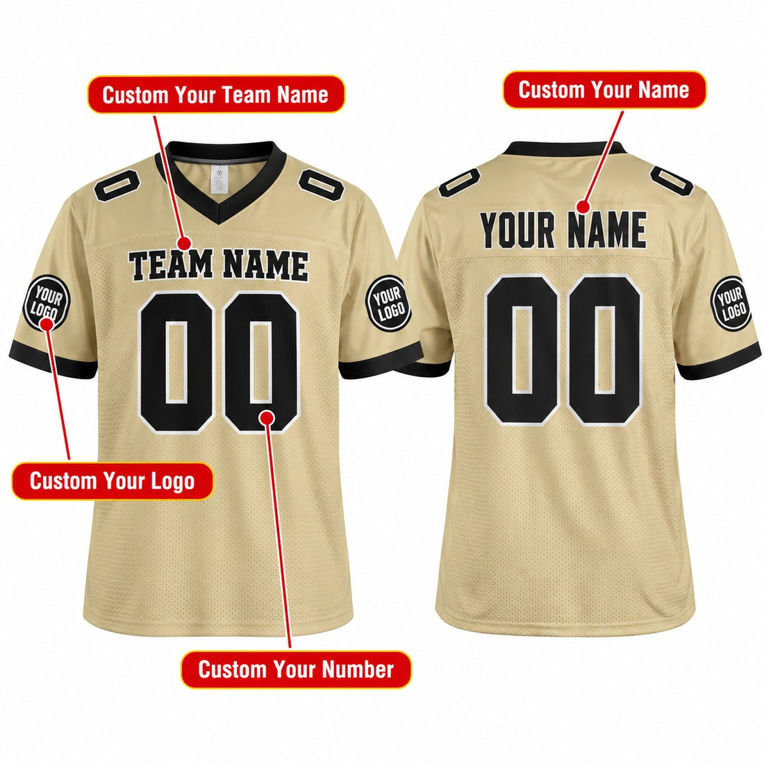 Personalized New Orleans Saints Football Jersey – Gold Gameday Alternate Limited Style, Custom Name Patch, Team Name, Number & Logo-1