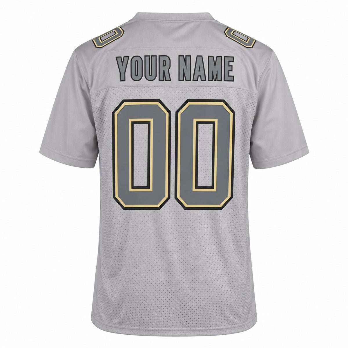 Personalized New Orleans Saints Football Jersey – Gray Atmosphere Game Style, Custom Name Patch, Team Name, Number & Logo-4