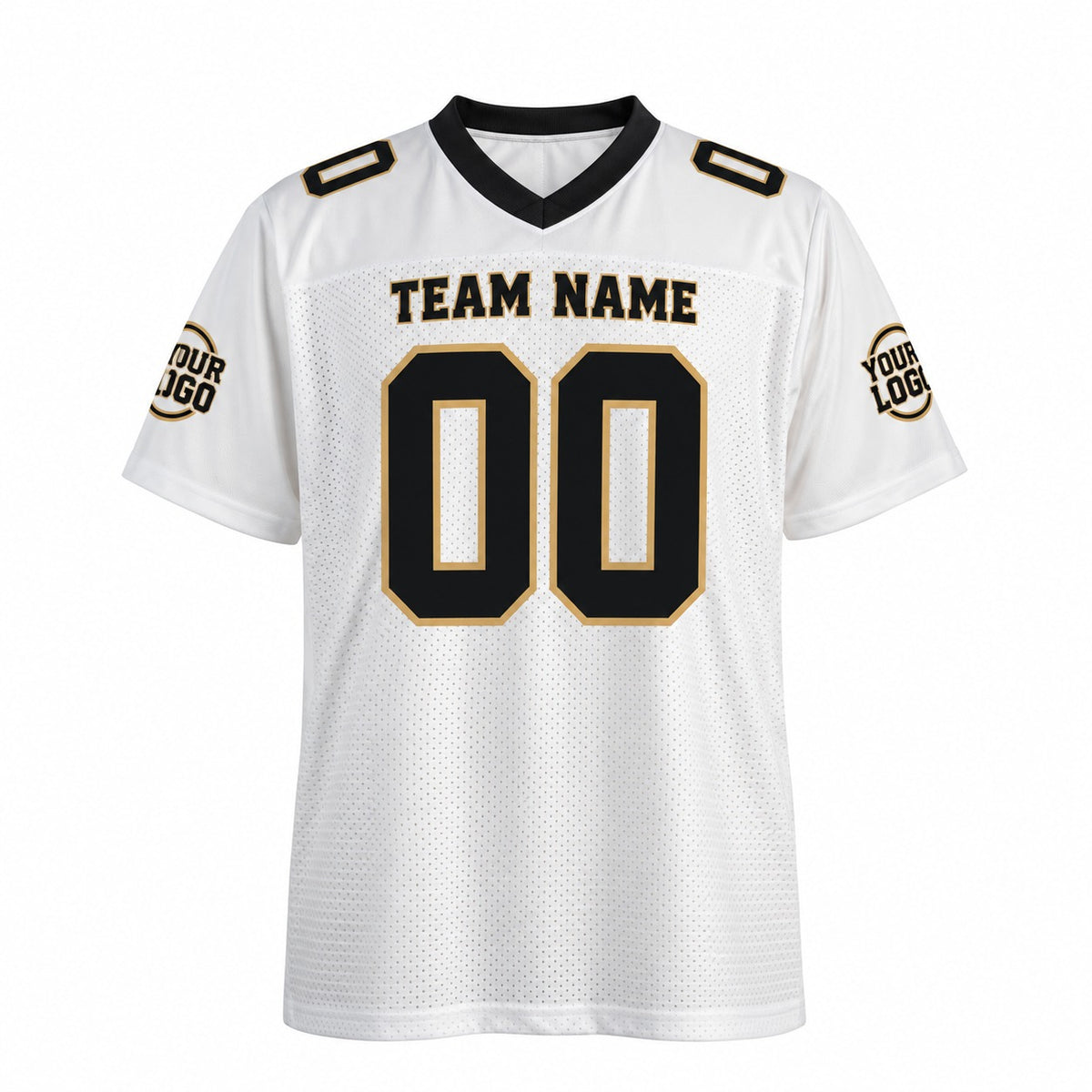 Personalized New Orleans Saints Football Jersey – White Game Style, Custom Name Patch, Team Name, Number & Logo-3