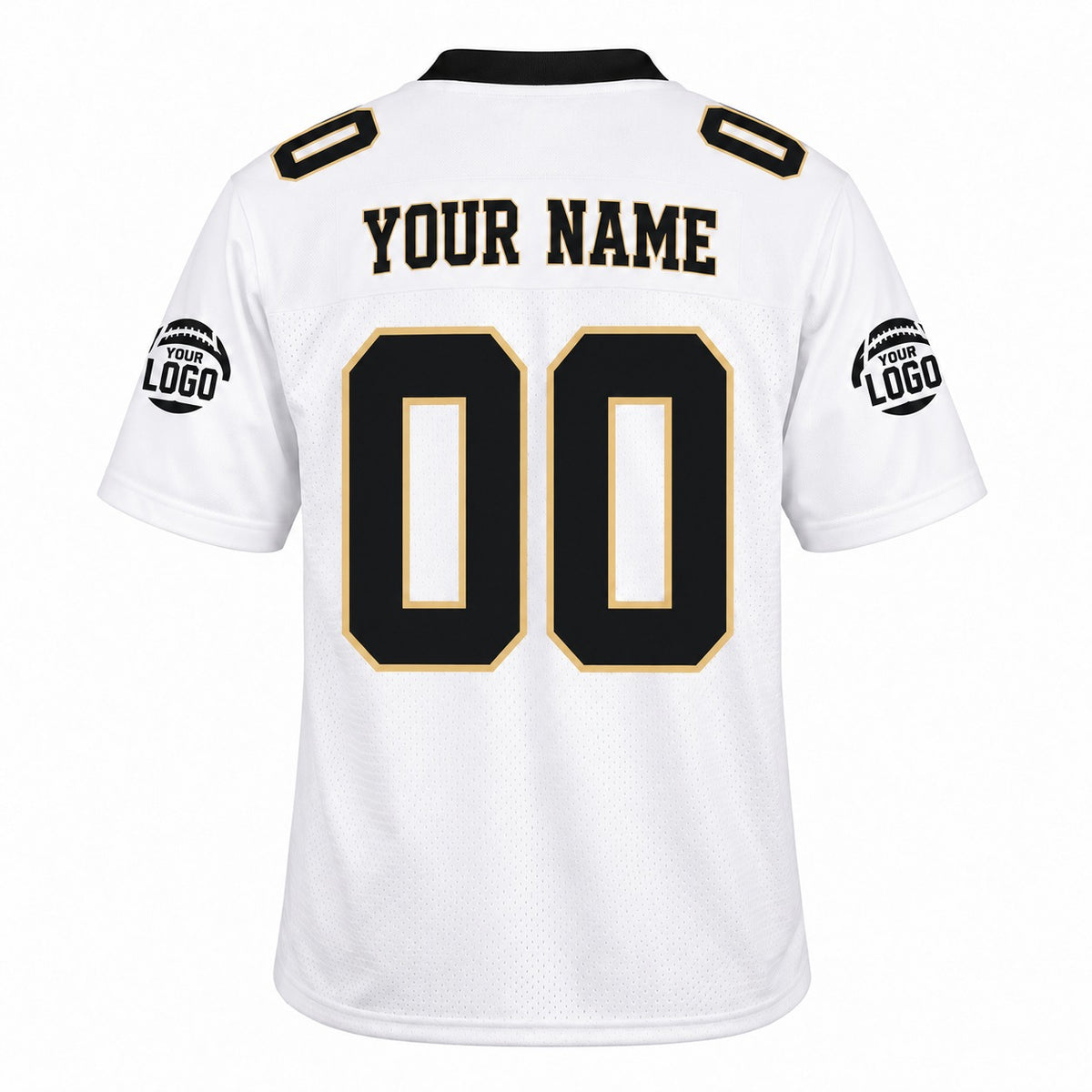 Personalized New Orleans Saints Football Jersey – White Game Style, Custom Name Patch, Team Name, Number & Logo-4