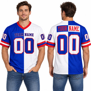 Personalized New York Giants 1986 Football Jersey – Royal White Split Legacy Style, Custom Name Patch, Team Name, Number & Logo-1