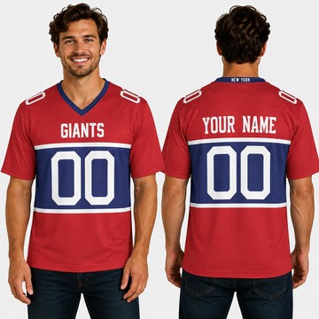 Personalized New York Giants Football Jersey - Century Red Alternate Style, Custom Name & Number-1