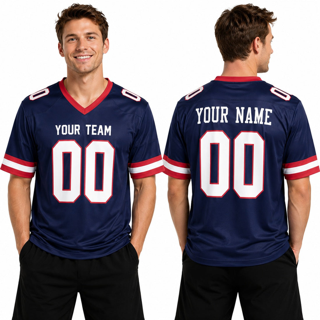 Personalized New York Giants Football Jersey - Royal Classic Style, Custom Name & Number-1