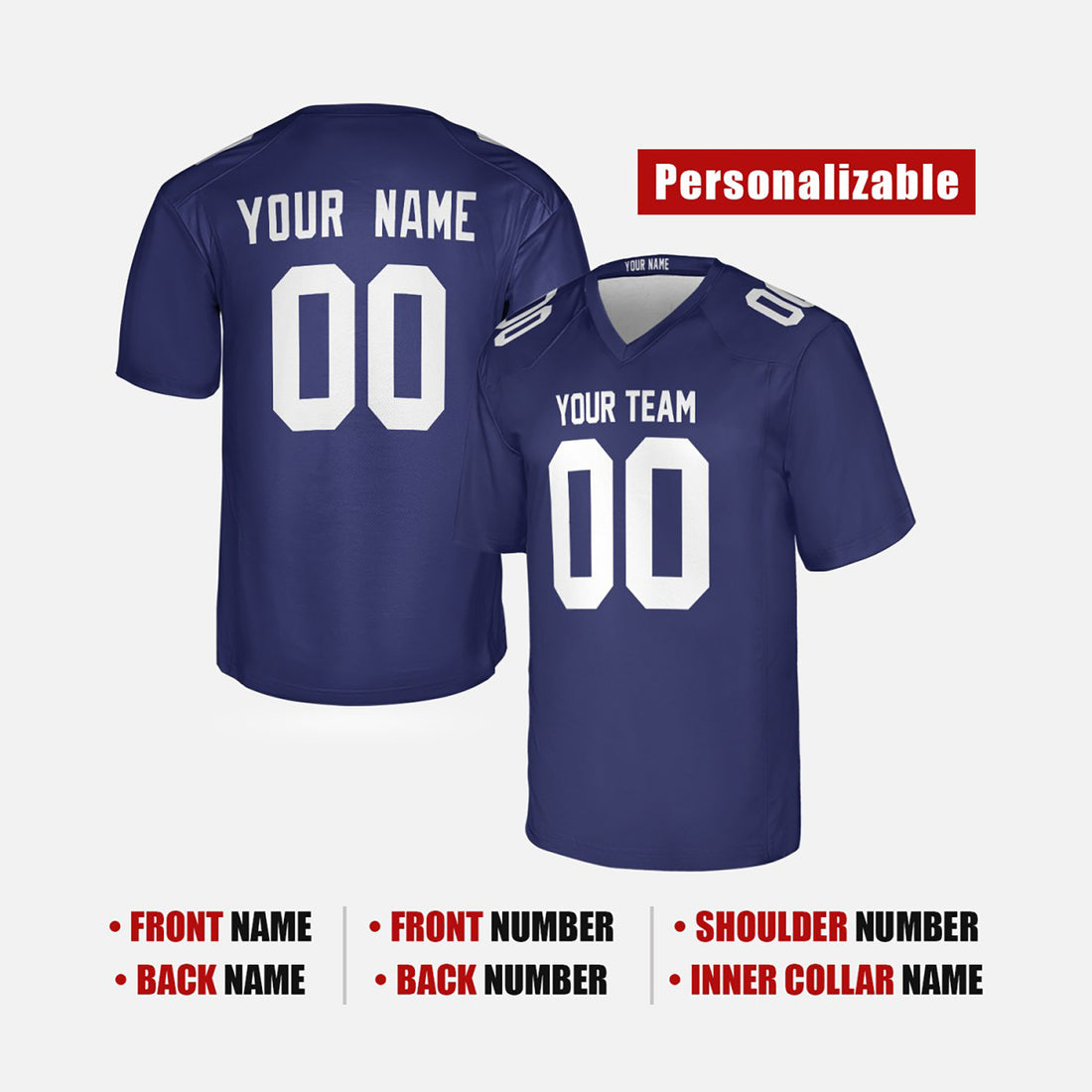 Personalized New York Giants Football Jersey - Royal Fan Style, Custom Name & Number-1