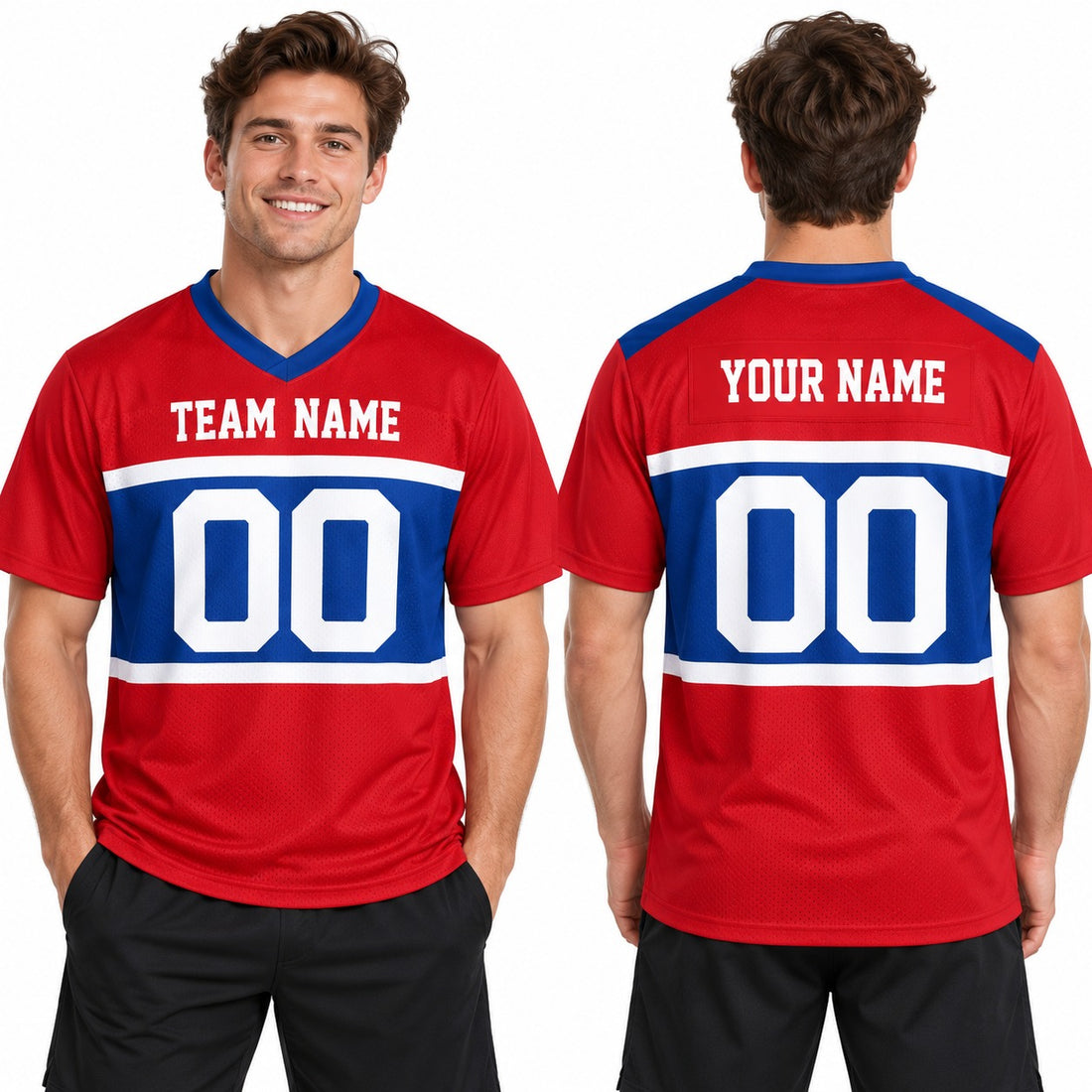 Personalized New York Giants Football Jersey – Century Red Retired Player Alternate Style, Custom Name Patch, Team Name, Number & Logo-1