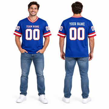 Personalized New York Giants Football Jersey – Royal Classic Alternate Style, Custom Name Patch, Team Name, Number & Logo-1