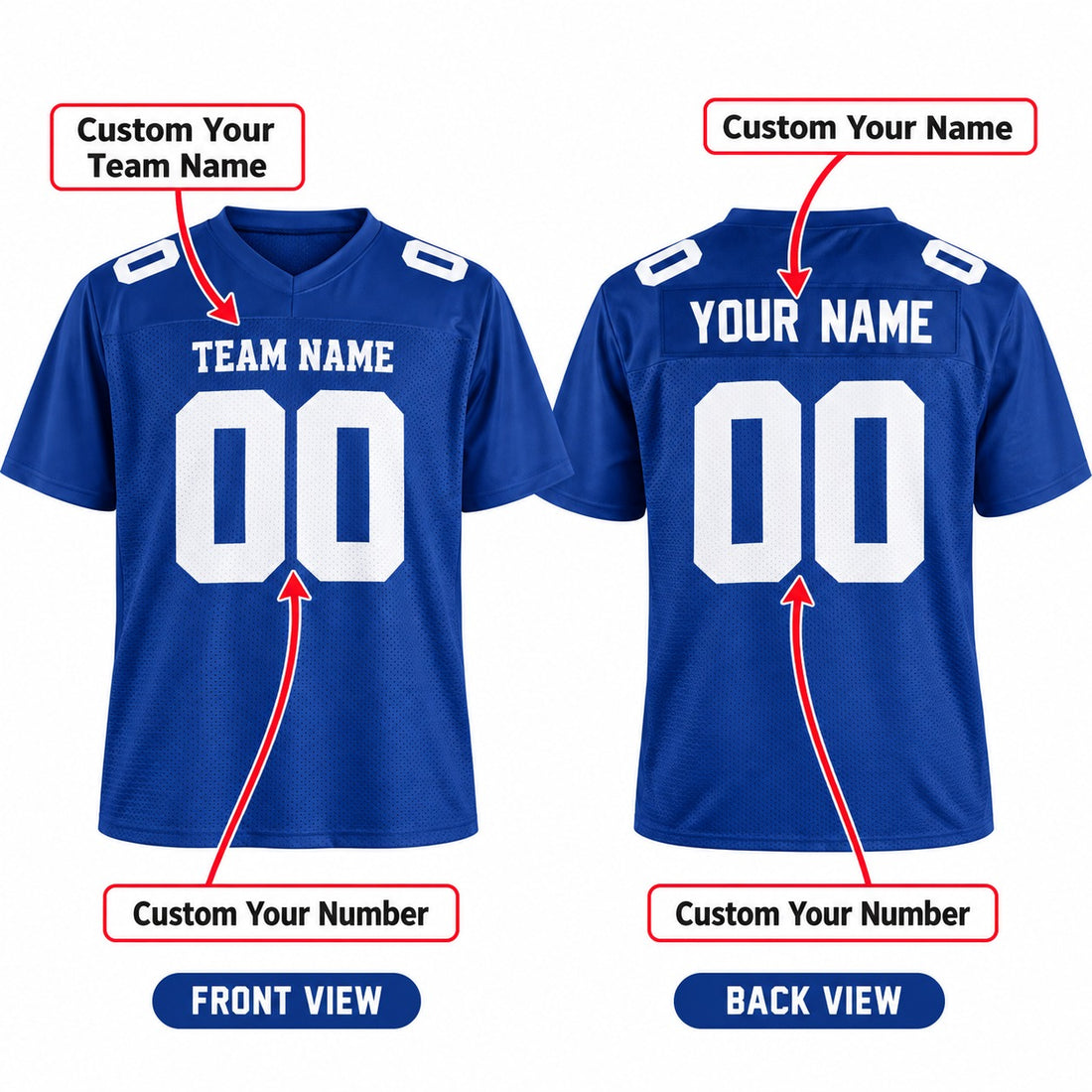 Personalized New York Giants Football Jersey – Royal Vapor F.U.S.E. Limited Style, Custom Name Patch, Team Name, Number & Logo-1