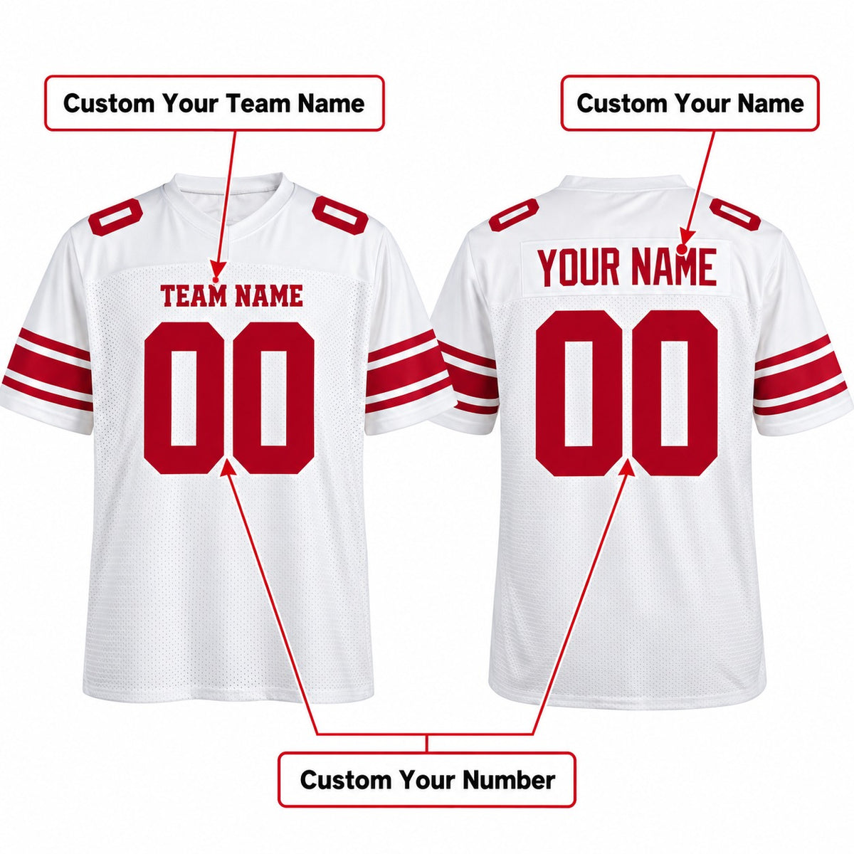 Personalized New York Giants Football Jersey – White Game Style, Custom Name Patch, Team Name, Number & Logo-2