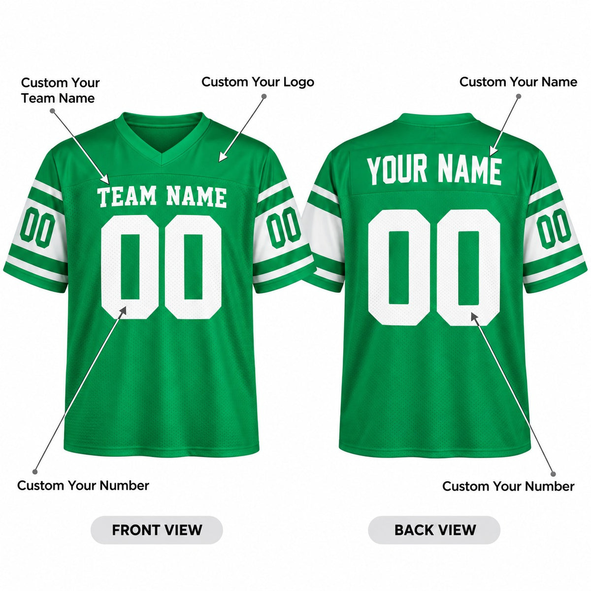 Personalized New York Jets 1968 Football Jersey – Green Retired Player Style, Custom Name Patch, Team Name, Number & Logo-2