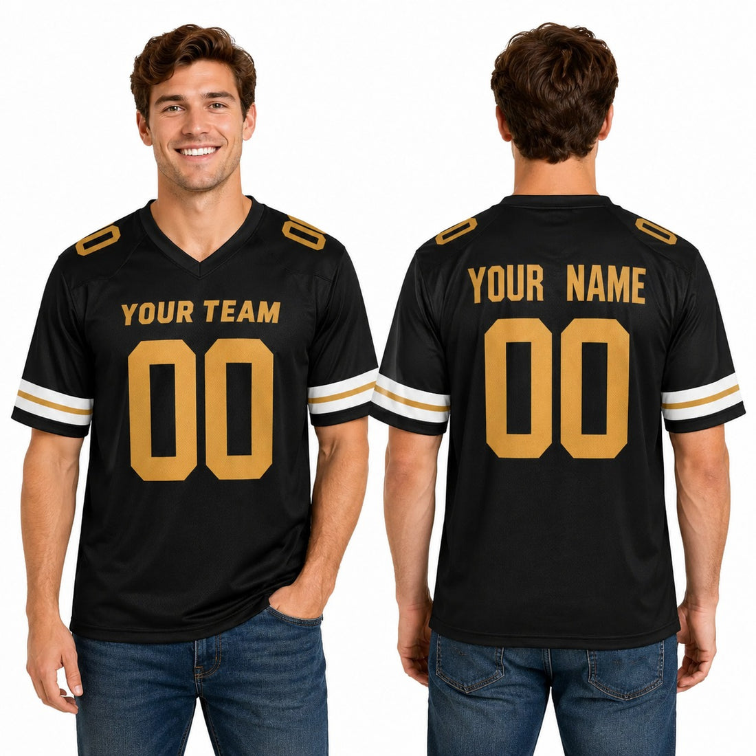 Personalized New York Jets Football Jersey - Black 2008 Legacy Style, Custom Name & Number-1