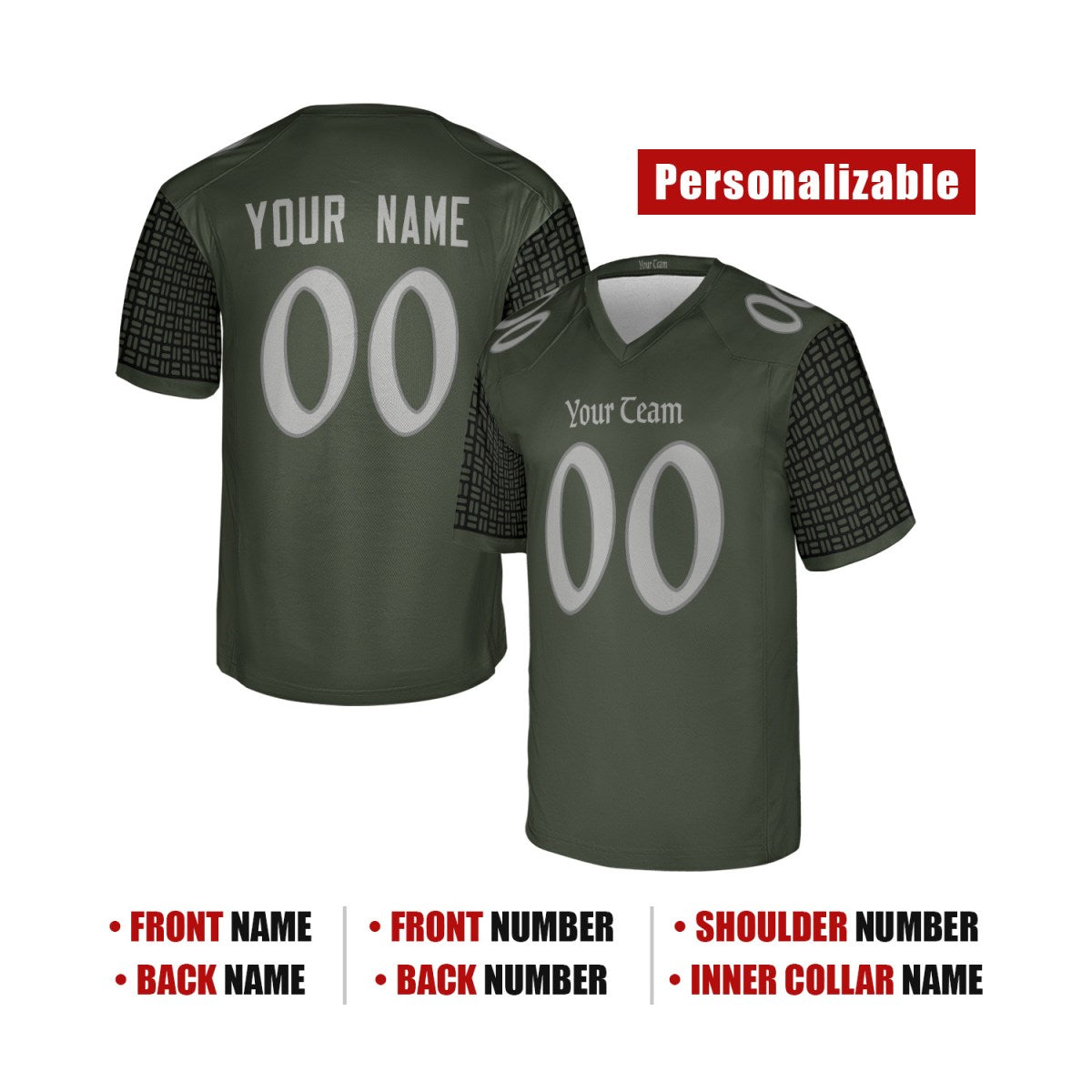 Personalized New York Jets Football Jersey - Olive Green 2025 Rivalries Style, Custom Name & Number-2
