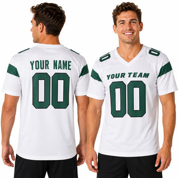 Personalized New York Jets Football Jersey - White Fan Style, Custom Name & Number-1