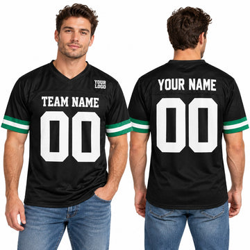 Personalized New York Jets Football Jersey – Black Retired Player Mesh Style, Custom Name Patch, Team Name, Number & Logo-1