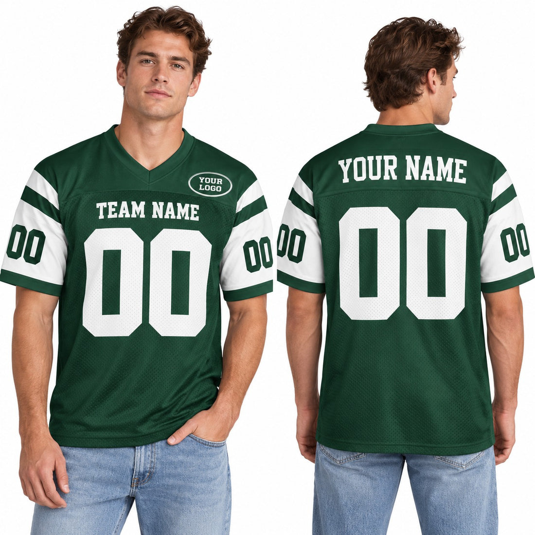 Personalized New York Jets Football Jersey – Green Legacy Style, Custom Name Patch, Team Name, Number & Logo-1