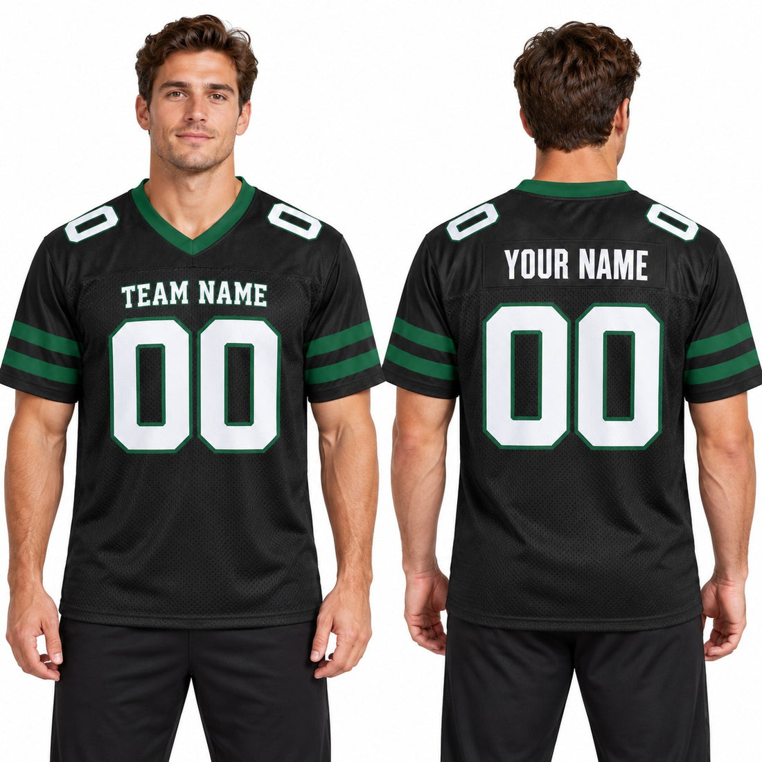 Personalized New York Jets Football Jersey – Legacy Black Alternate Style, Custom Name Patch, Team Name, Number & Logo-1
