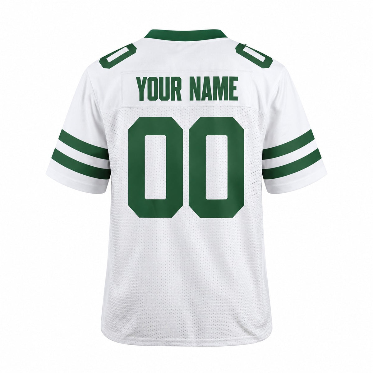 Personalized New York Jets Football Jersey – Legacy White Game Style, Custom Name Patch, Team Name, Number & Logo-4
